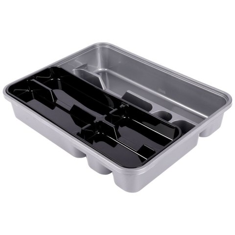 Wkład na sztućce do szuflady szuflad organizer szary 39x30.5cm VILDE 229053-S