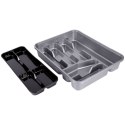 Wkład na sztućce do szuflady szuflad organizer szary 39x30.5cm VILDE 229053-S