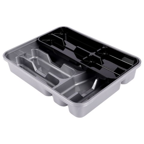 Wkład na sztućce do szuflady szuflad organizer szary 39x30.5cm VILDE 229053-S