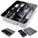 Wkład na sztućce do szuflady szuflad organizer szary 39x30.5cm VILDE 229053-S