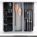 Wkład na sztućce do szuflady szuflad organizer z tworzywa szary 40x40cm ORION 150750