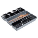 Wkład na sztućce do szuflady szuflad organizer z tworzywa szary 40x40cm ORION 150750
