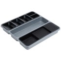 Wkład na sztućce do szuflady szuflad organizer z tworzywa szary 40x40cm ORION 150750