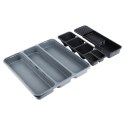 Wkład na sztućce do szuflady szuflad organizer z tworzywa szary 40x40cm ORION 150750