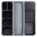 Wkład na sztućce do szuflady szuflad organizer z tworzywa szary 40x40cm ORION 150750