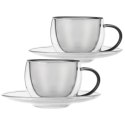 Filiżanki termiczne ze spodkiem do kawy espresso DOUBLE 90ml 2 sztuki ORION 129493