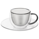 Filiżanki termiczne ze spodkiem do kawy espresso DOUBLE 90ml 2 sztuki ORION 129493