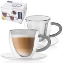 Filiżanki termiczne ze spodkiem do kawy herbaty DOUBLE 160ml 2 sztuki ORION 129494