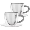 Filiżanki termiczne ze spodkiem do kawy herbaty DOUBLE 160ml 2 sztuki ORION 129494
