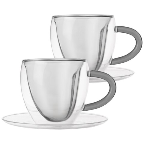 Filiżanki termiczne ze spodkiem do kawy herbaty DOUBLE 160ml 2 sztuki ORION 129494
