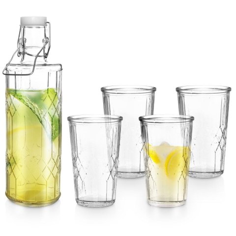 Karafka i szklanki do wody soku szklana 970ml + 4x250ml 5-ele EXCELLENT HOUSEWARE 139178