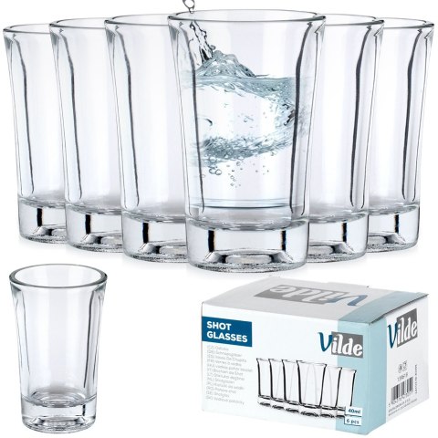 Kieliszki do wódki 40ml szklane zestaw kieliszków kieliszek 6 sztuk VILDE 139619