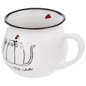 Kubek ceramiczny biały do kawy herbaty koty 300 ml ORION 128841