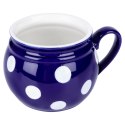 Kubek ceramiczny do herbaty grzanego wina niebieski w grochy duży 850 ml ORION 125645