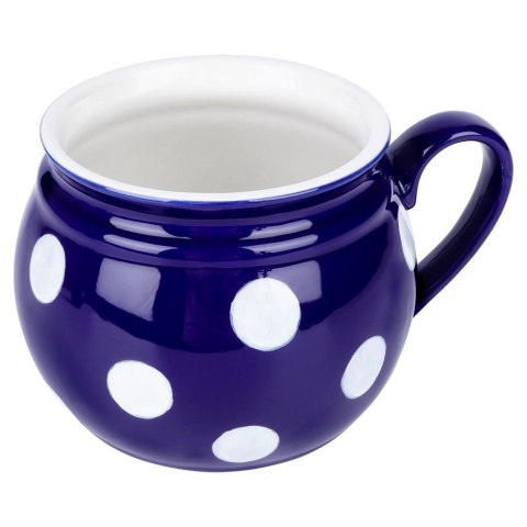 Kubek ceramiczny do herbaty grzanego wina niebieski w grochy duży 850 ml ORION 125645