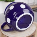 Kubek ceramiczny do herbaty grzanego wina niebieski w grochy duży 850 ml ORION 125645
