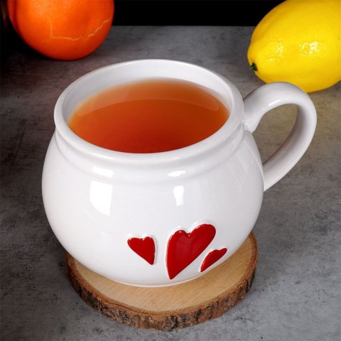 Kubek ceramiczny do kawy herbaty SERCE duży 430 ml ORION 129432
