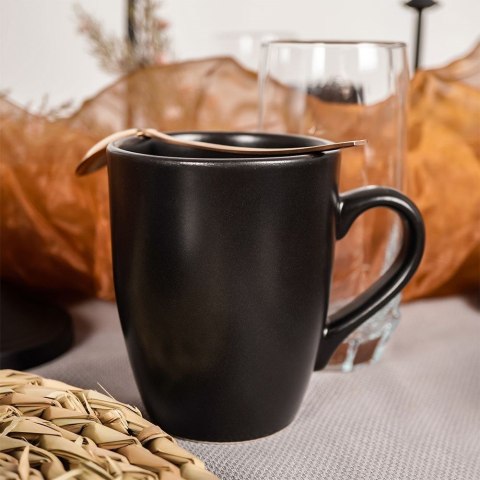 Kubek ceramiczny do kawy herbaty czarny matowy ALFA 350 ml ORION 128862