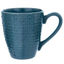 Kubek ceramiczny do kawy herbaty niebieski RELIEF duży 390 ml ORION 128835