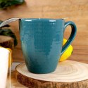 Kubek ceramiczny do kawy herbaty niebieski RELIEF duży 390 ml ORION 128835