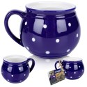 Kubek ceramiczny do kawy herbaty niebieski w grochy 200 ml ORION 125649