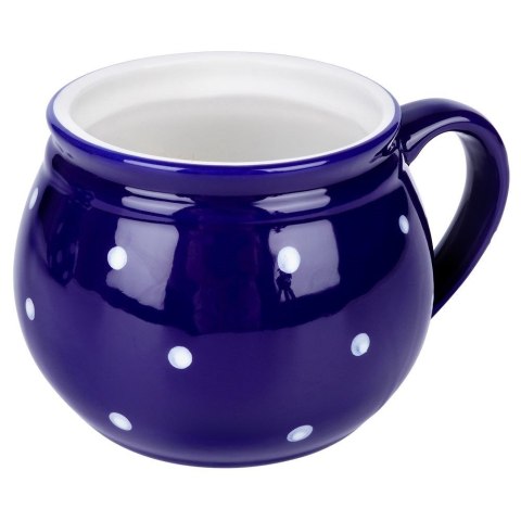 Kubek ceramiczny do kawy herbaty niebieski w grochy 200 ml ORION 125649