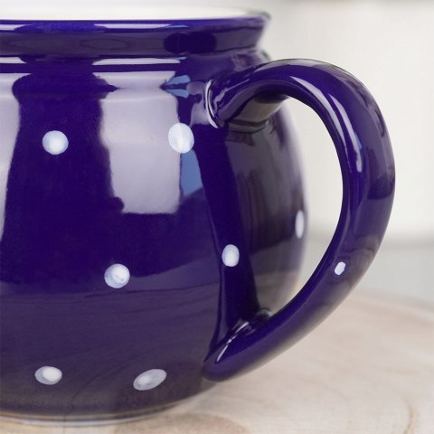 Kubek ceramiczny do kawy herbaty niebieski w grochy 200 ml ORION 125649