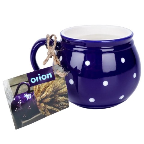 Kubek ceramiczny do kawy herbaty niebieski w grochy 200 ml ORION 125649
