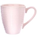 Kubek ceramiczny do kawy herbaty różowy RELIEF duży 390 ml ORION 128834