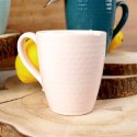 Kubek ceramiczny do kawy herbaty różowy RELIEF duży 390 ml ORION 128834