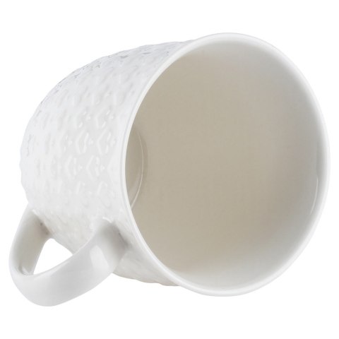 Kubek ceramiczny do kawy herbaty serca duży 580 ml biały ORION 128846