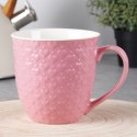 Kubek ceramiczny do kawy herbaty serca duży 580 ml różowy ORION 128847