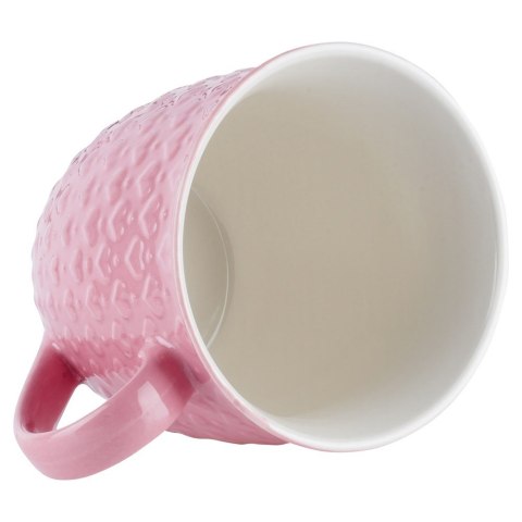 Kubek ceramiczny do kawy herbaty serca duży 580 ml różowy ORION 128847