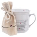 Kubek ceramiczny z woreczkiem na herbatę biały SERCE duży 650 ml ORION 128852