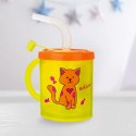 Kubek dla dziecka dzieci z pokrywką ze słomką kot 260 ml ORION 112278