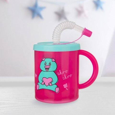 Kubek dla dziecka dzieci ze słomką świnka 260 ml ORION 112280