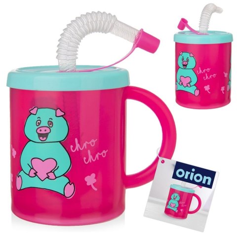 Kubek dla dziecka dzieci ze słomką świnka 260 ml ORION 112280