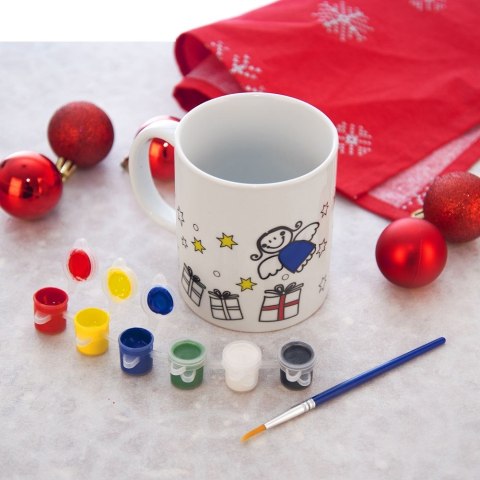 Kubek do malowania z farbkami porcelanowy choinka 350 ml ORION 129438