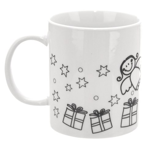 Kubek do malowania z farbkami porcelanowy choinka 350 ml ORION 129438