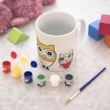 Kubek do malowania z farbkami porcelanowy sowa 330 ml ORION 129439