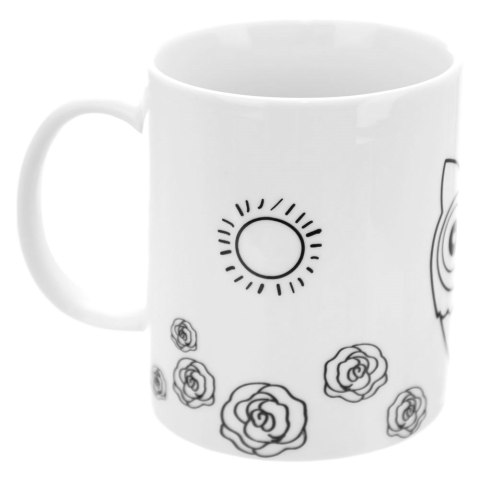 Kubek do malowania z farbkami porcelanowy sowa 330 ml ORION 129439