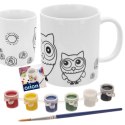 Kubek do malowania z farbkami porcelanowy sowa 330 ml ORION 129439