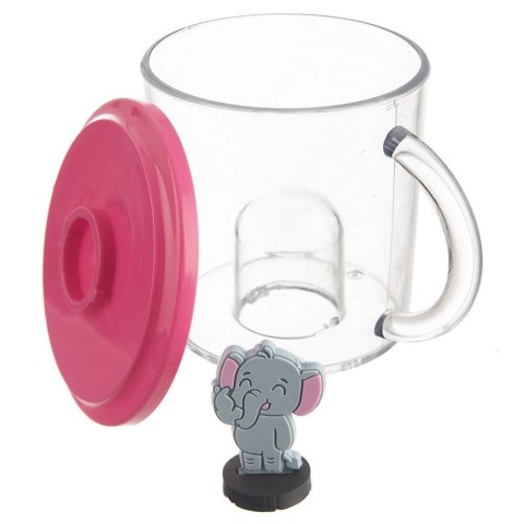 Kubek z pokrywką figurką dla dziecka dzieci słoń 240 ml ORION 129457