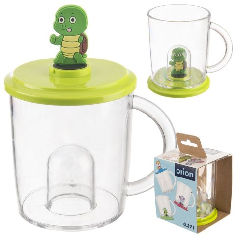 Kubek z pokrywką figurką dla dziecka dzieci żółw 240 ml ORION 129458