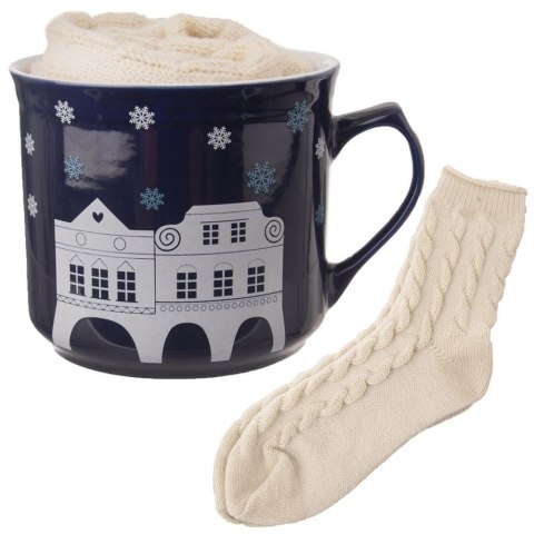 Kubek ze skarpetkami ceramiczny duży 500 ml 2 ele. ORION 128829