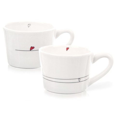 Kubki ceramiczne do kawy herbaty SERCE 200 ml zestaw kubków 2 sztuki ORION 128863