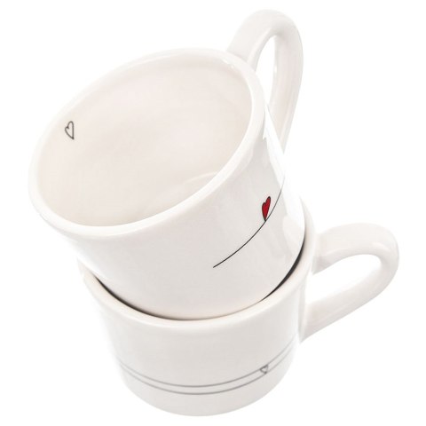 Kubki ceramiczne do kawy herbaty SERCE 200 ml zestaw kubków 2 sztuki ORION 128863