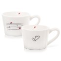 Kubki ceramiczne do kawy herbaty SERCE 210 ml zestaw kubków 2 sztuki ORION 128864