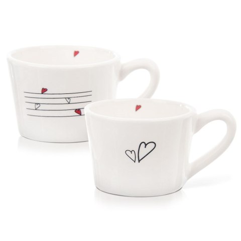 Kubki ceramiczne do kawy herbaty SERCE 210 ml zestaw kubków 2 sztuki ORION 128864