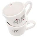 Kubki ceramiczne do kawy herbaty SERCE 210 ml zestaw kubków 2 sztuki ORION 128864